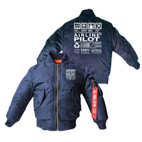 Thumbnail for Airline Pilot Label Designed Children Bomber Jackets