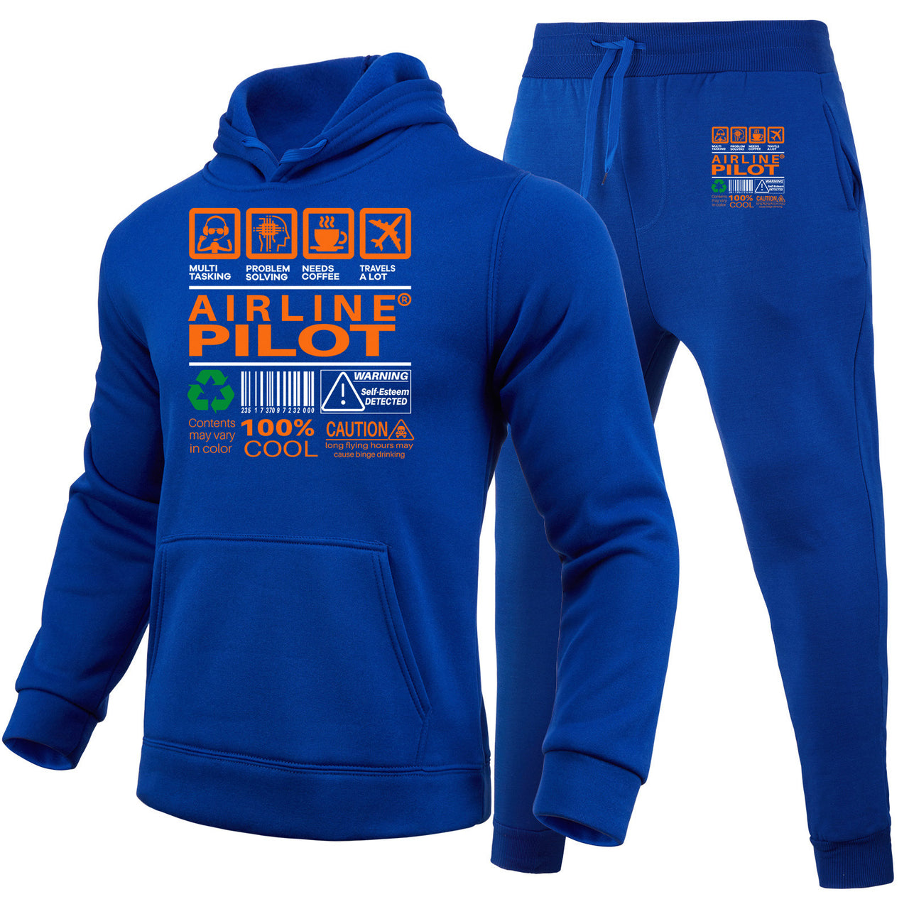 Airline Pilot Label Designed Hoodies & Sweatpants Set