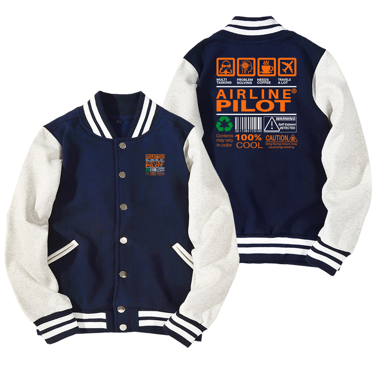 Airline Pilot Label Designed Baseball Style Jackets