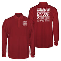 Thumbnail for Airline Pilot Label Designed Long Sleeve Polo T-Shirts (Double-Side)