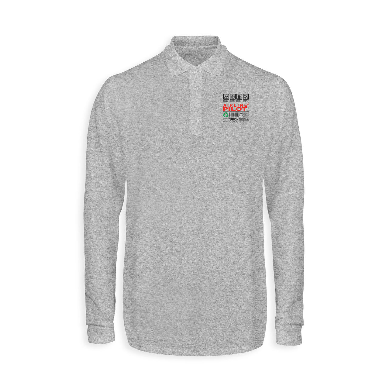 Airline Pilot Label Designed Long Sleeve Polo T-Shirts