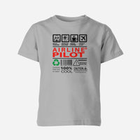 Thumbnail for Airline Pilot Label Designed Children T-Shirts