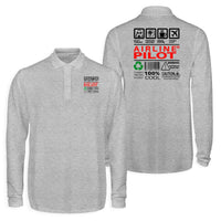 Thumbnail for Airline Pilot Label Designed Long Sleeve Polo T-Shirts (Double-Side)