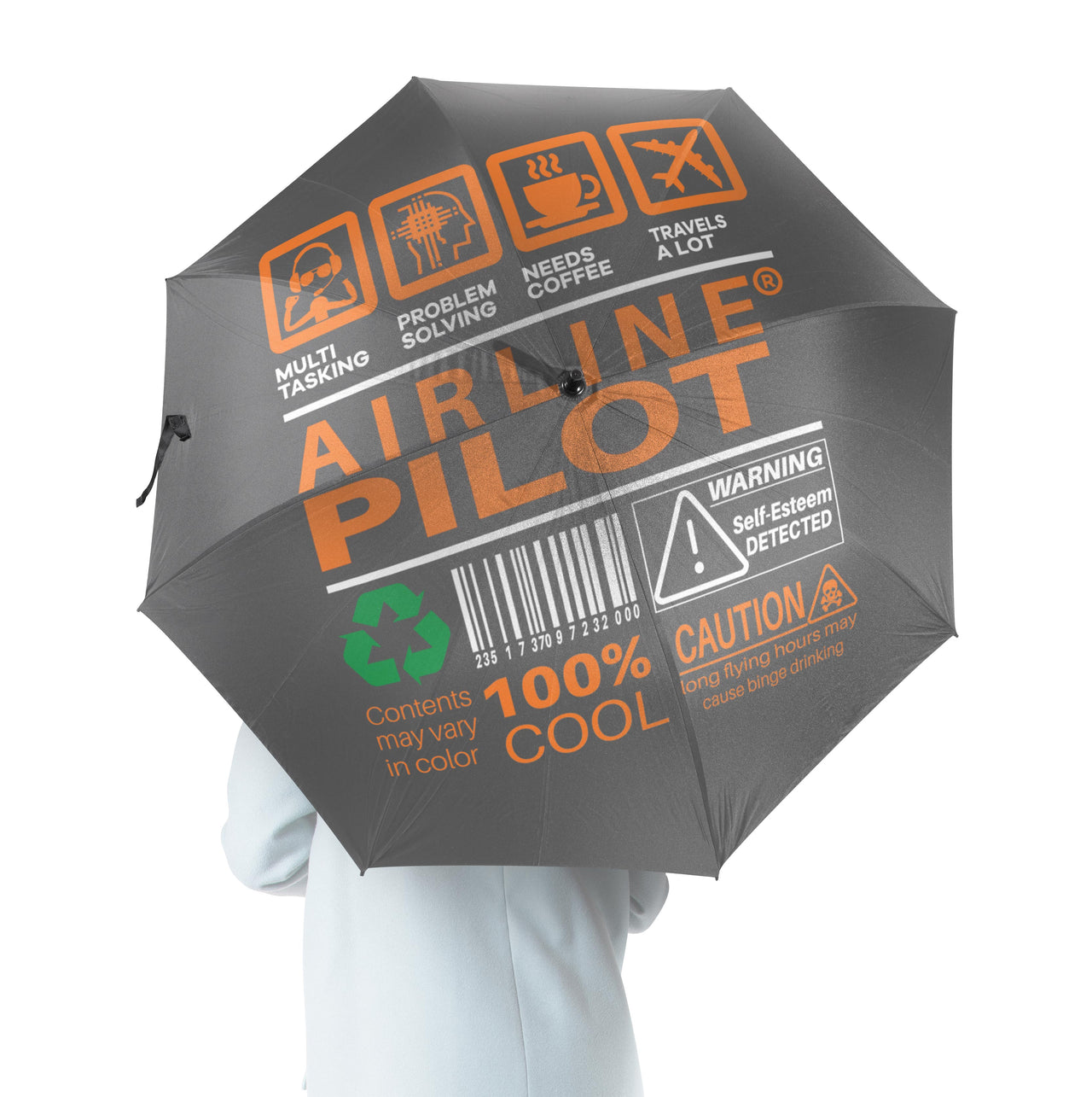Airline Pilot Label Designed Umbrella