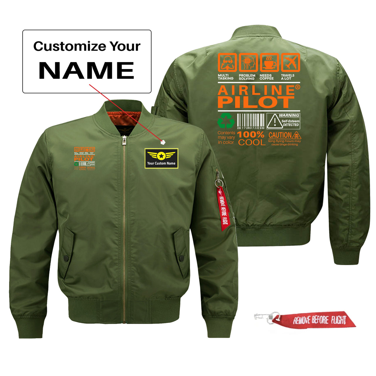 Airline Pilot Label Designed Pilot Jackets (Customizable)