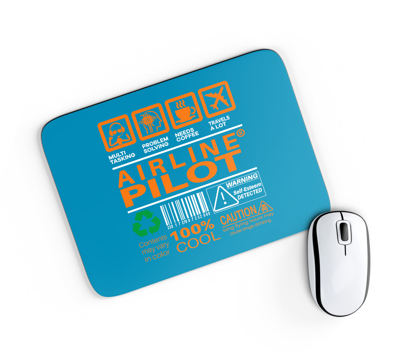 Airline Pilot Label Designed Mouse Pads