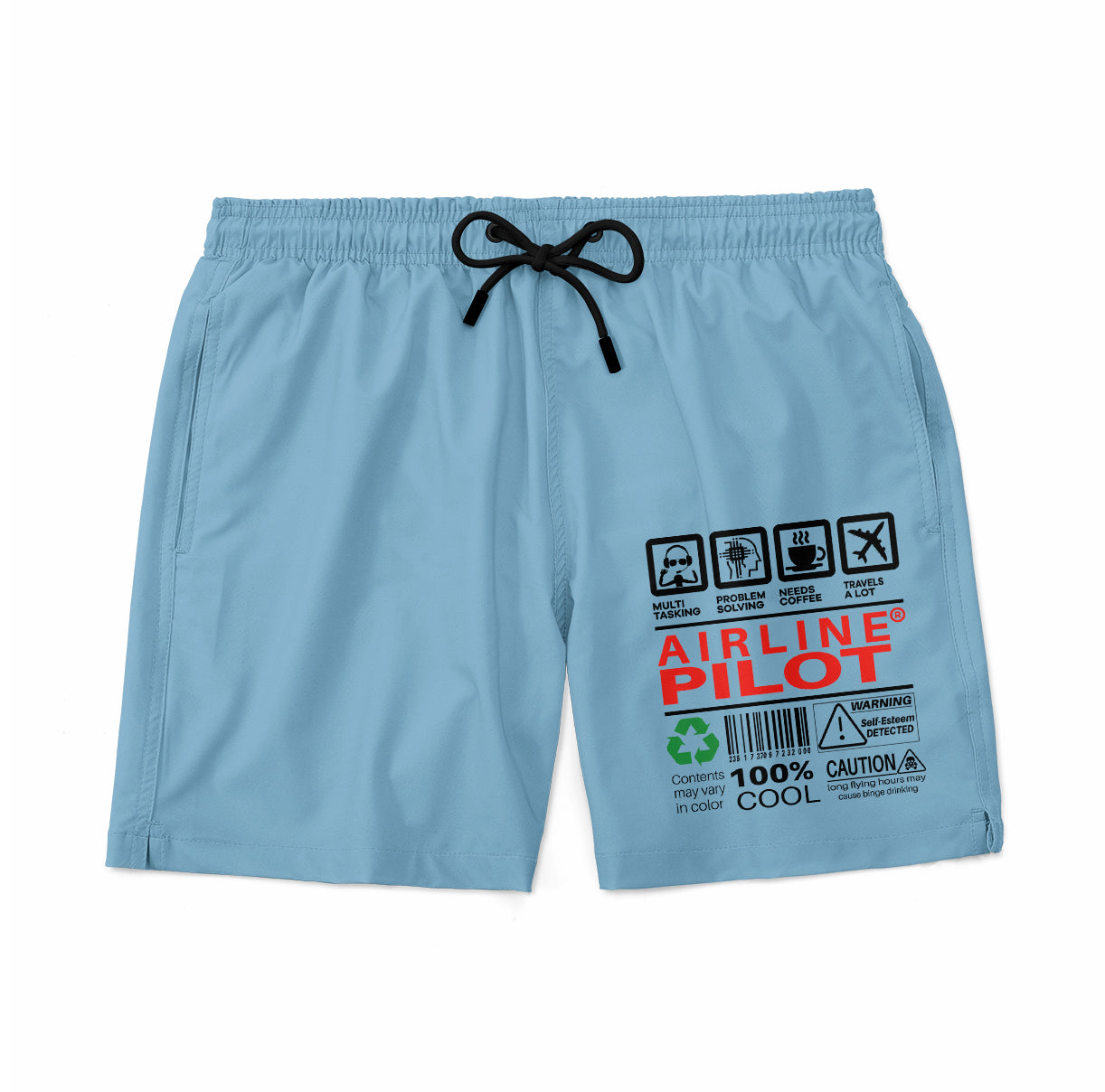 Airline Pilot Label Designed Swim Trunks & Shorts