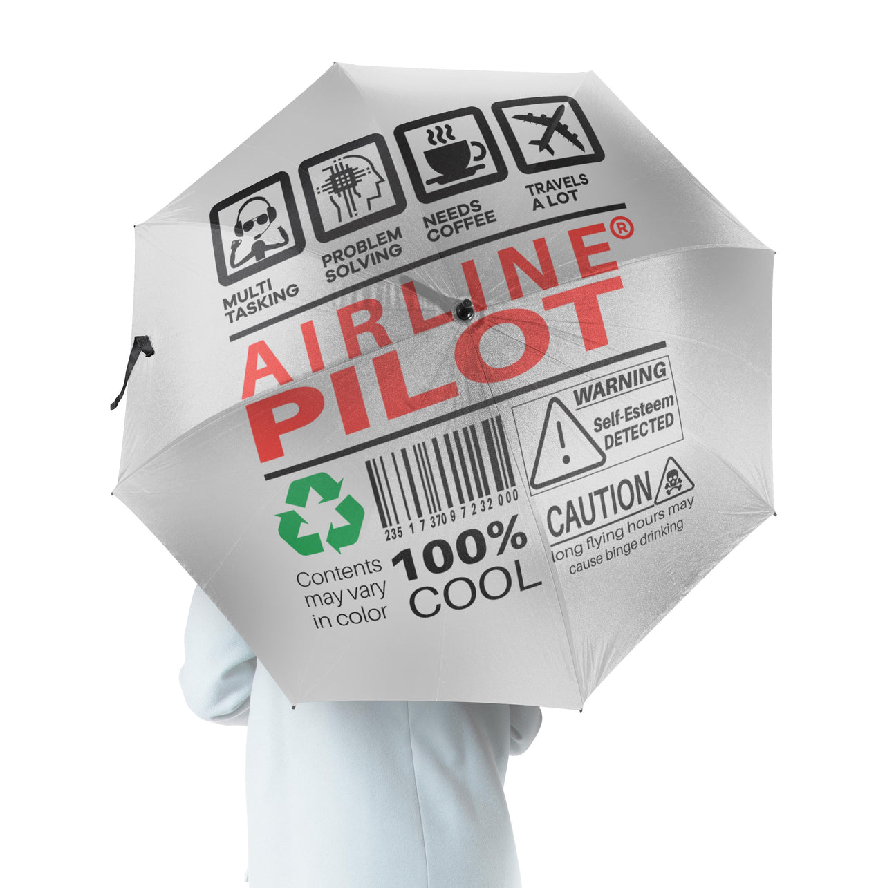 Airline Pilot Label Designed Umbrella