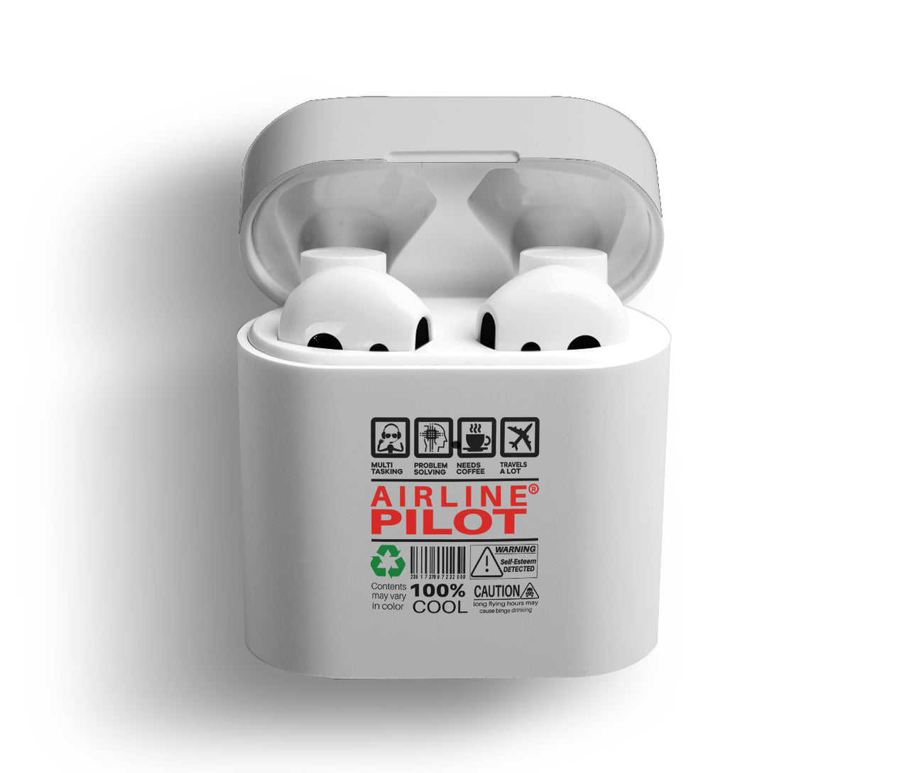 Airline Pilot Label Designed AirPods Cases