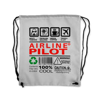 Thumbnail for Airline Pilot Label Designed Drawstring Bags