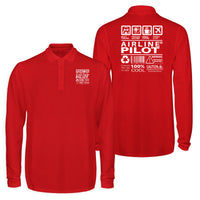 Thumbnail for Airline Pilot Label Designed Long Sleeve Polo T-Shirts (Double-Side)