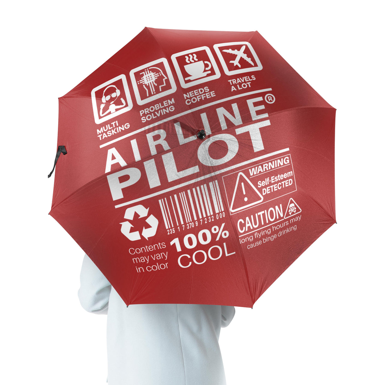 Airline Pilot Label Designed Umbrella