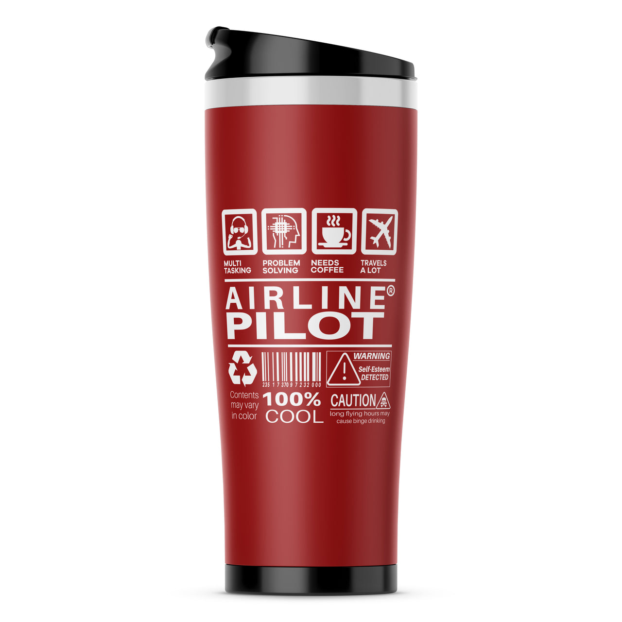 Airline Pilot Label Designed Stainless Steel Travel Mugs