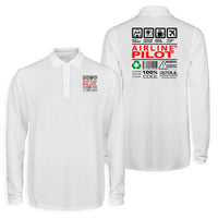 Thumbnail for Airline Pilot Label Designed Long Sleeve Polo T-Shirts (Double-Side)
