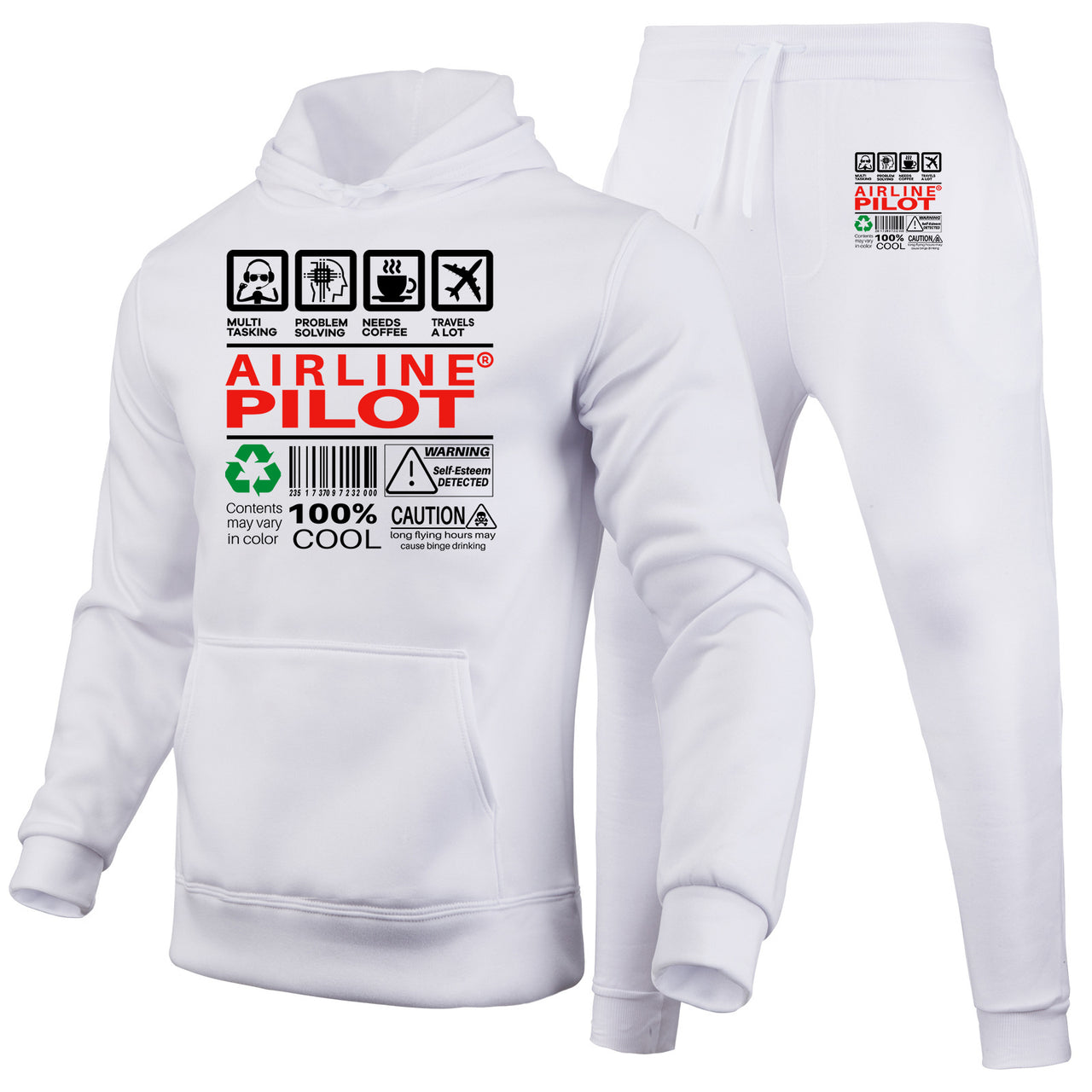 Airline Pilot Label Designed Hoodies & Sweatpants Set