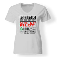 Thumbnail for Airline Pilot Label Designed V-Neck T-Shirts