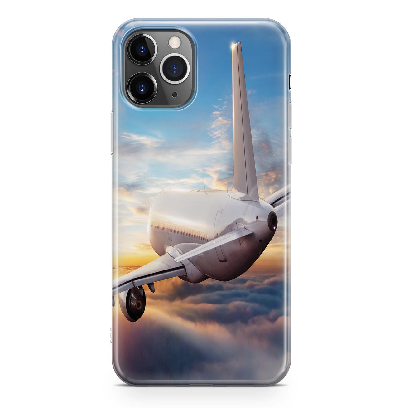 Airliner Jet Cruising over Clouds Designed iPhone Cases