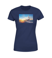 Thumbnail for Airliner Jet Cruising over Clouds Designed Women T-Shirts