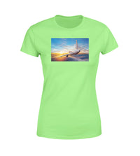 Thumbnail for Airliner Jet Cruising over Clouds Designed Women T-Shirts