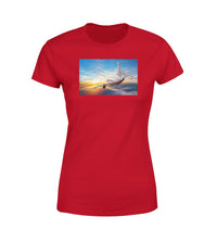 Thumbnail for Airliner Jet Cruising over Clouds Designed Women T-Shirts