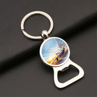 Thumbnail for Airliner Jet Cruising over Clouds Designed Bottle Opener Key Chains