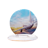 Thumbnail for Airliner Jet Cruising over Clouds Designed Pins