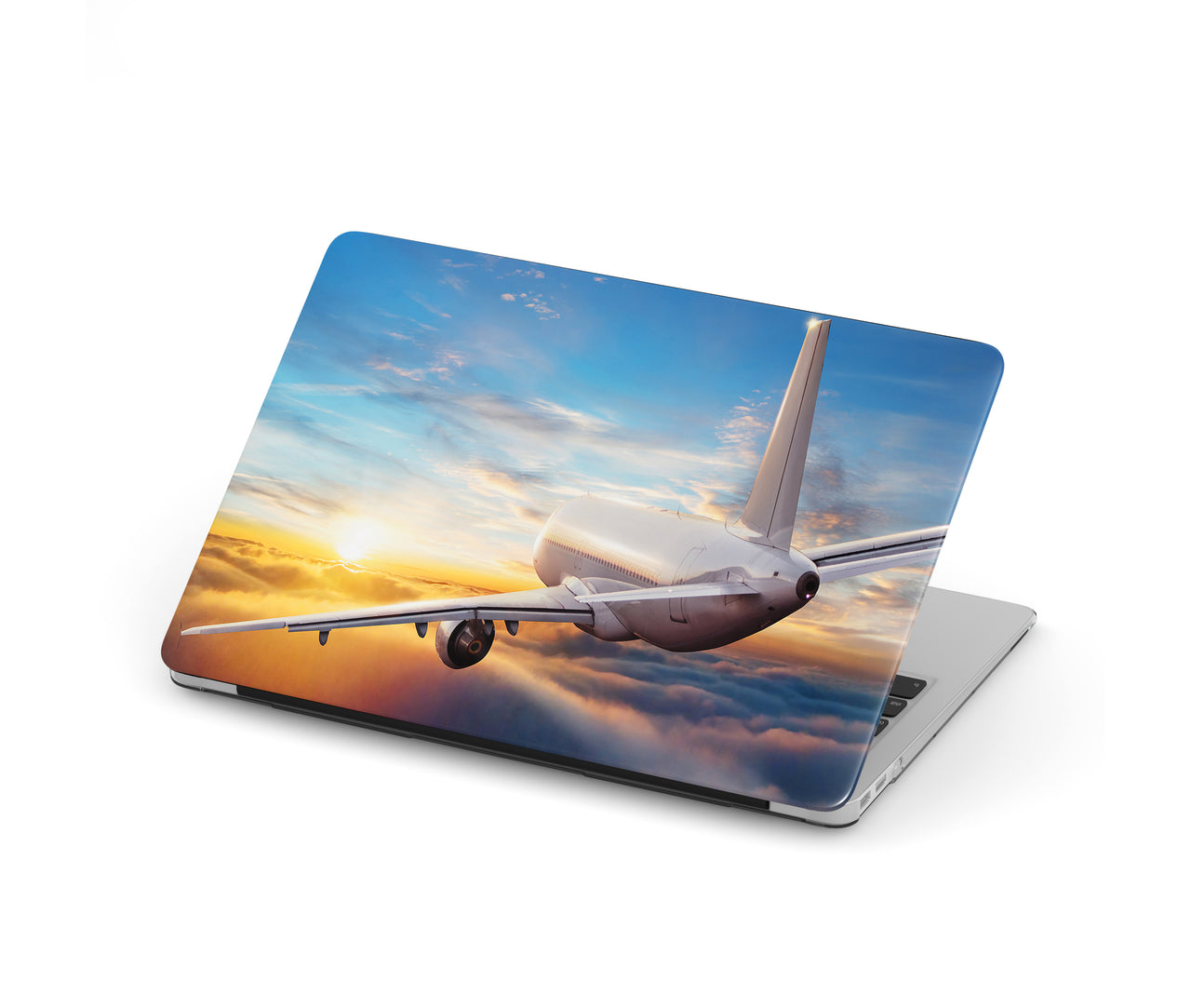Airliner Jet Cruising over Clouds Designed Macbook Cases