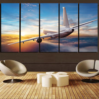 Thumbnail for Airliner Jet Cruising over Clouds Canvas Prints (5 Pieces)