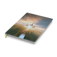 Thumbnail for Airplane Flying Over Runway Designed Notebooks