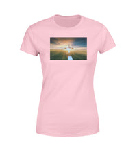 Thumbnail for Airplane Flying Over Runway Designed Women T-Shirts