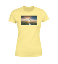 Thumbnail for Airplane Flying Over Runway Designed Women T-Shirts
