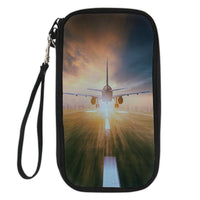 Thumbnail for Airplane Flying Over Runway Designed Travel Cases & Wallets