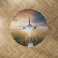 Thumbnail for Airplane Flying Over Runway Designed Carpet & Floor Mats (Round)