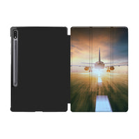 Thumbnail for Airplane Flying Over Runway Designed Samsung Tablet Cases