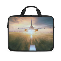 Thumbnail for Airplane Flying Over Runway Designed Laptop & Tablet Bags