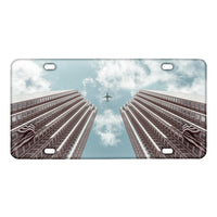 Thumbnail for Airplane Flying over Big Buildings Designed Metal (License) Plates