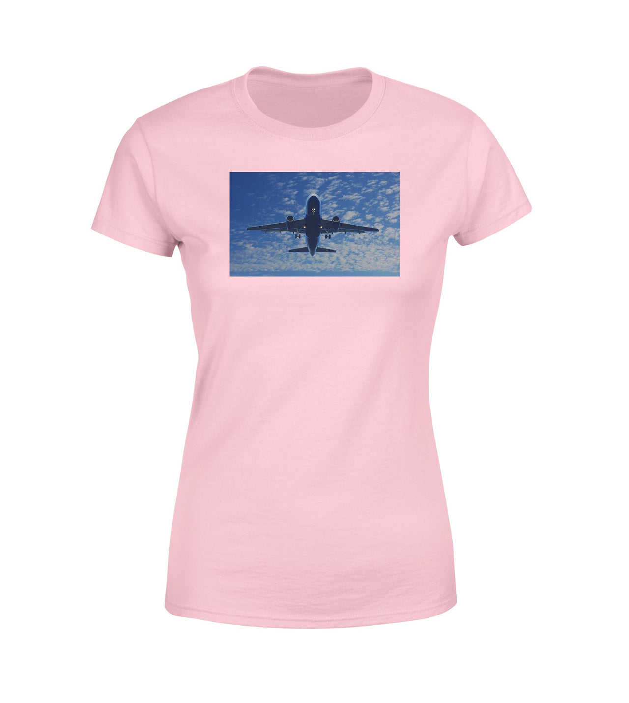 Airplane From Below Designed Women T-Shirts