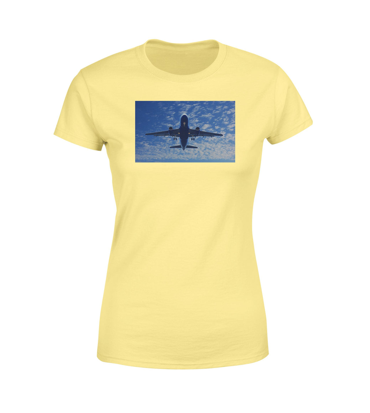 Airplane From Below Designed Women T-Shirts