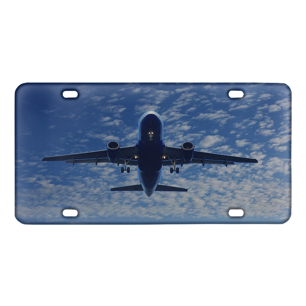 Airplane From Below Designed Metal (License) Plates