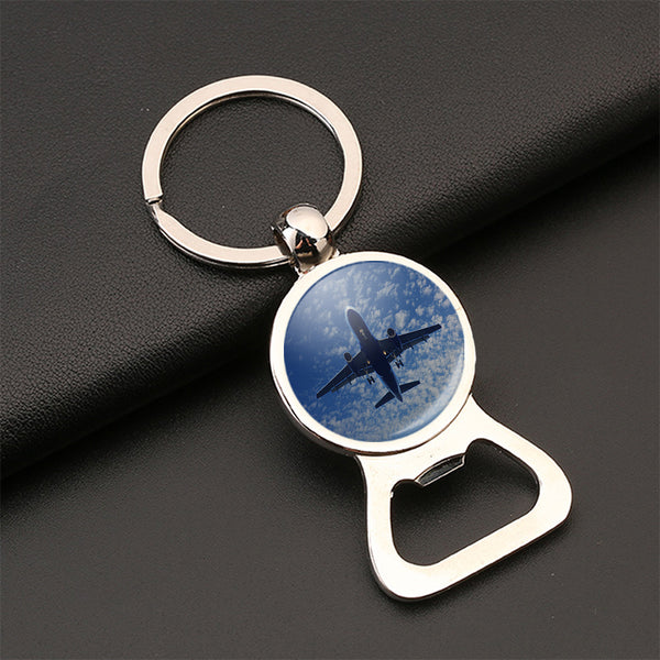 Airplane From Below Designed Bottle Opener Key Chains