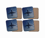 Airplane From Below Designed Coasters