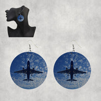 Thumbnail for Airplane From Below Designed Wooden Drop Earrings
