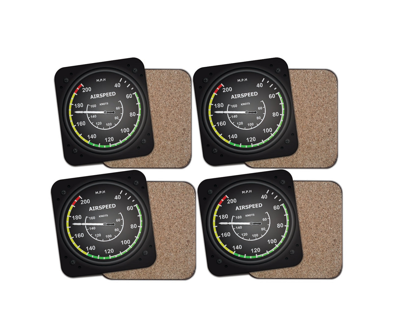 Airplane Instruments-Airspeed Designed Coasters