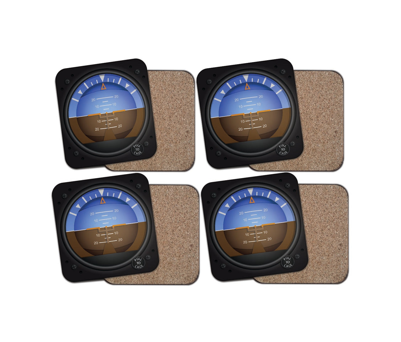 Airplane Instruments-Gyro Horizon Designed Coasters