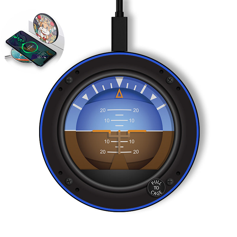 Airplane Instruments-Gyro Horizon Designed Wireless Chargers