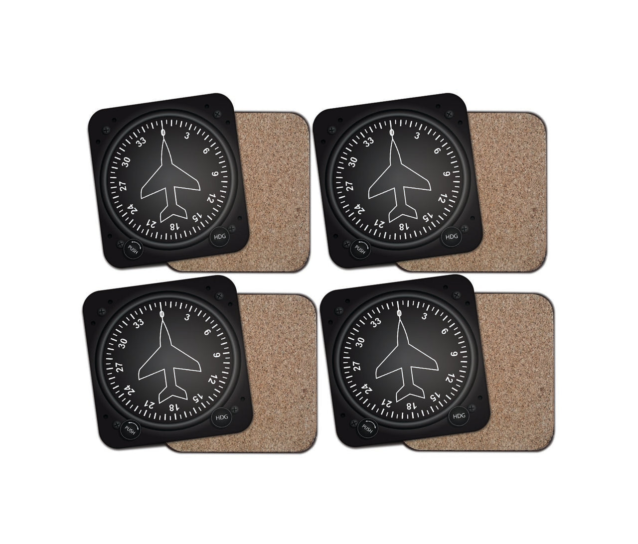 Airplane Instruments-Heading Designed Coasters