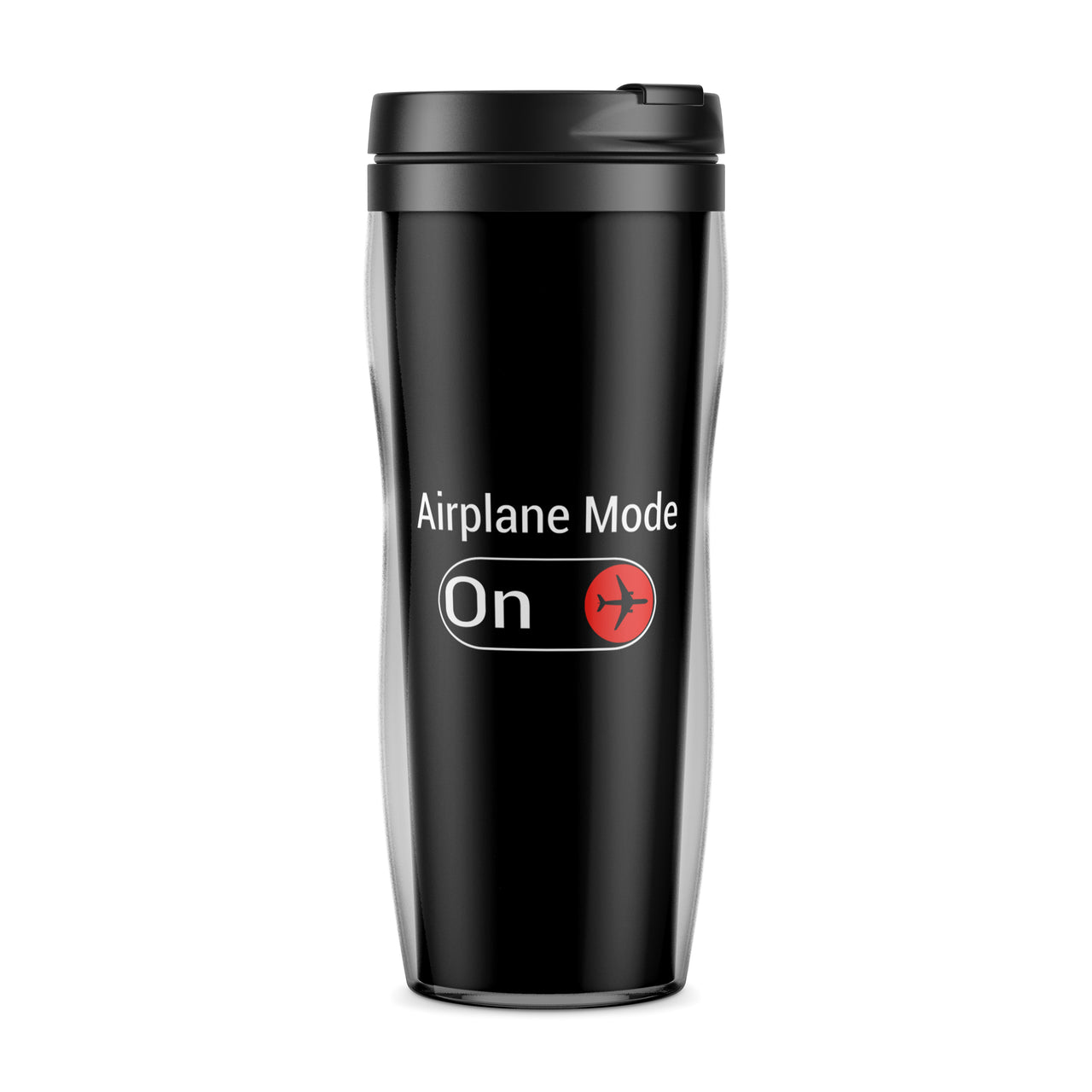 Airplane Mode On Designed Plastic Travel Mugs