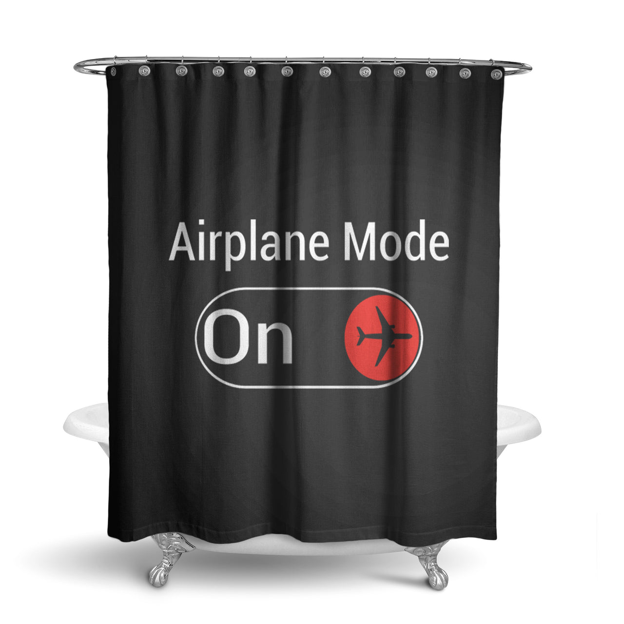 Airplane Mode On Designed Shower Curtains