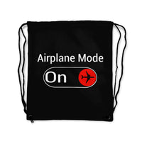Thumbnail for Airplane Mode On Designed Drawstring Bags