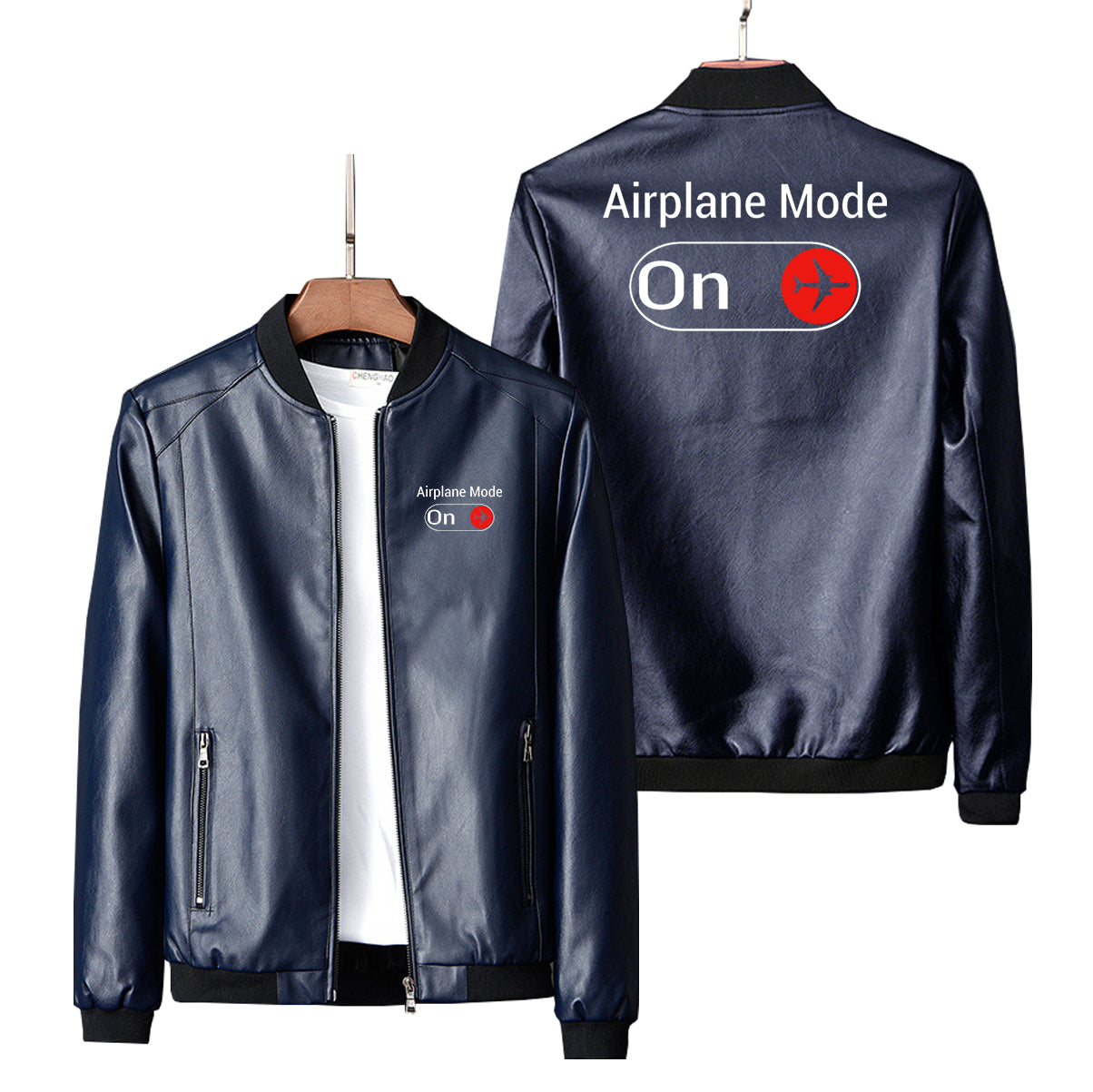 Airplane Mode On Designed PU Leather Jackets